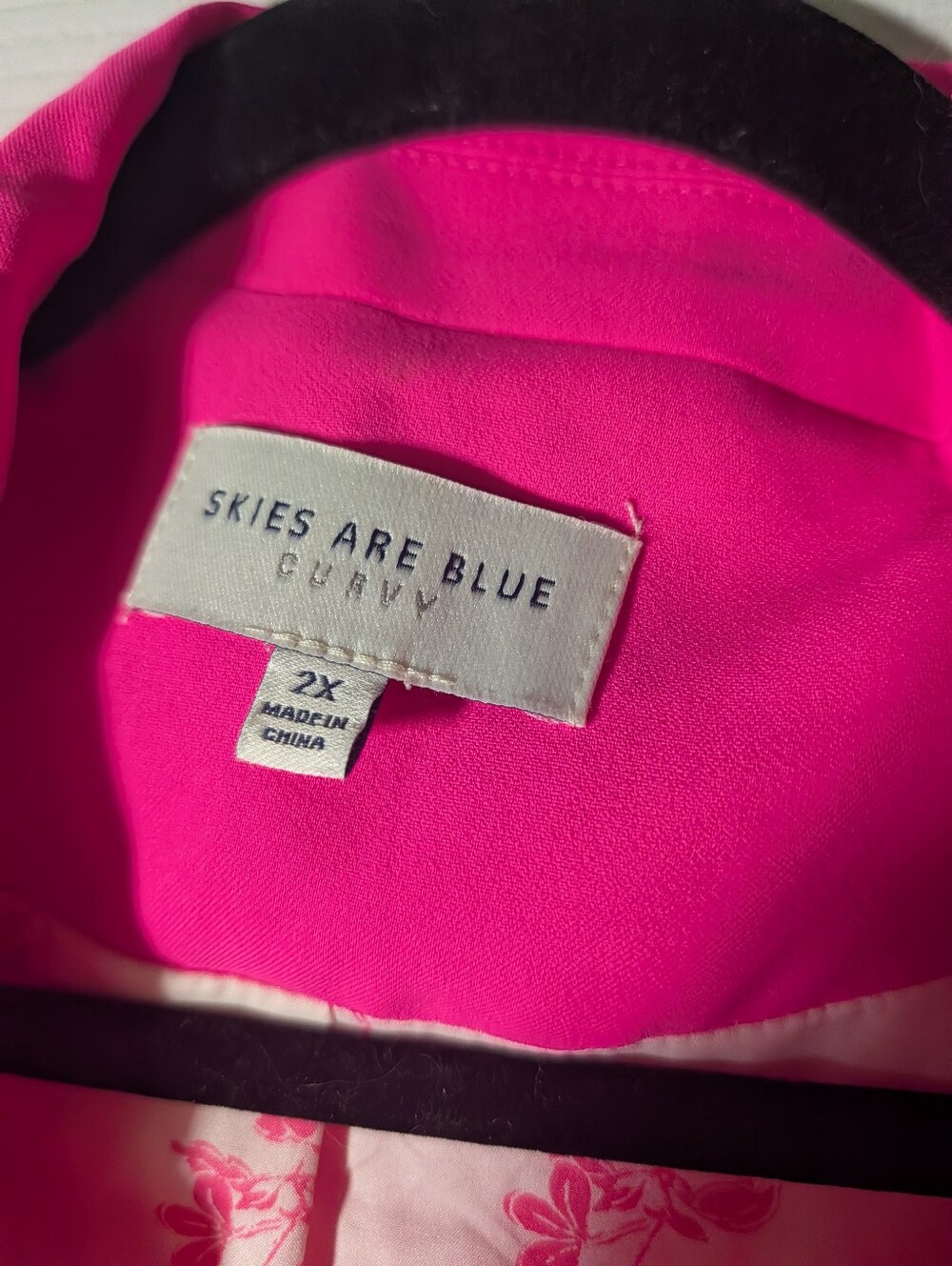 Skies Are Blue 2X Hot Pink Floral Lined Blazer Jacket. Size 2xl - Picture 6 of 7